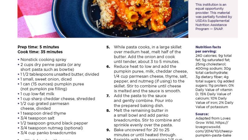 Recipe for October's Cooking Through the Calendar